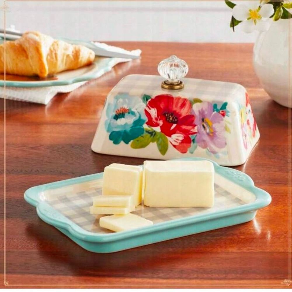 Pioneer Woman Sweet Romance Blossoms  Double Stick Butter Dish